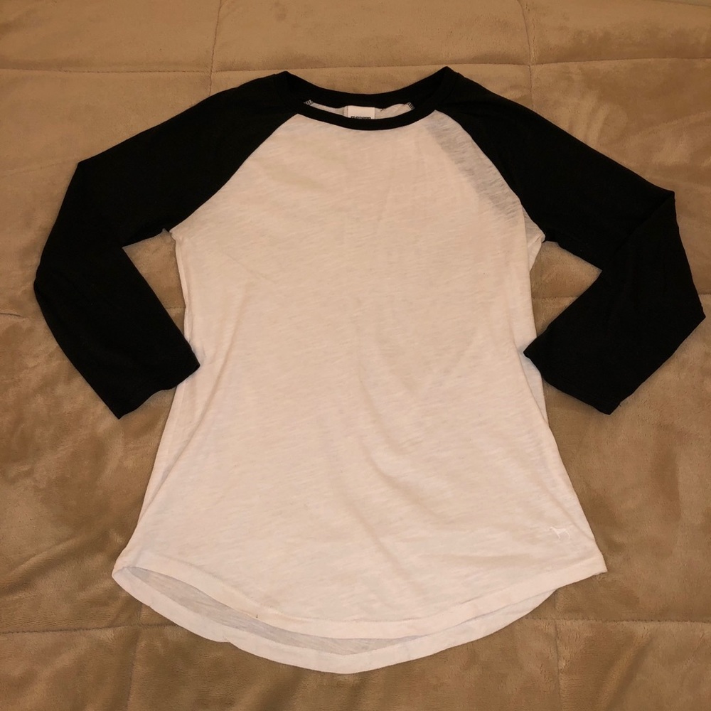VS Pink Black & White Long Sleeved Loose Shirt XS